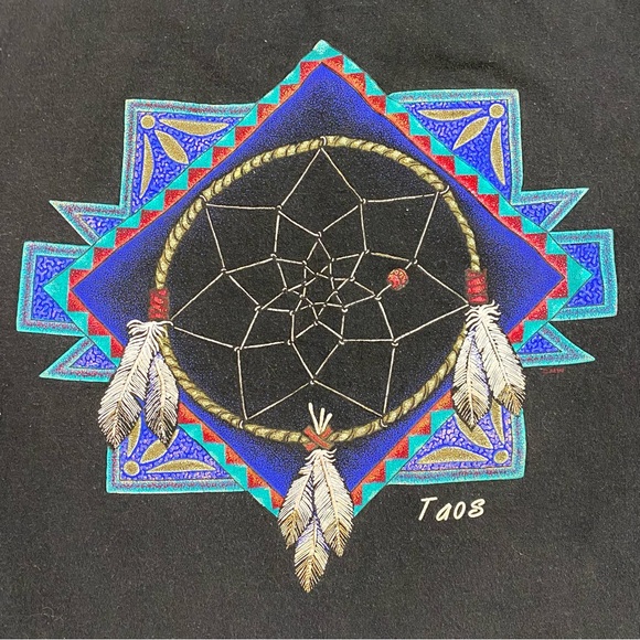 Dream Catcher T Shirt XXL Old Town Taos NM Vtg 1995 Native American Graphic 90s - Picture 2 of 3